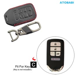 Leather Car Key Cover Bag For Honda Civic Fit Accord Pilot CR-V 2019 2020 Smart Remote Fobs Shell Protector Case Keychain Holder