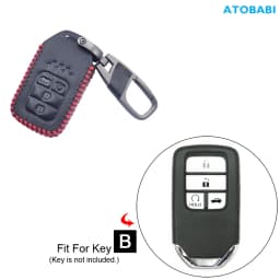 Leather Car Key Cover Bag For Honda Civic Fit Accord Pilot CR-V 2019 2020 Smart Remote Fobs Shell Protector Case Keychain Holder
