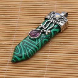Natural Amethysts Pink Quartz Stone Sword Pendant Lapis Lazuli Onyx Charms Women Jewelry Making DIY Necklace Gift Size 16x57mm