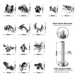 1PC 2021 New Lip Piercing Monroe Studs Labret Lip Rings Piercing 16G Surgical Steel Cartilage Tragus Piercing Earring for Women