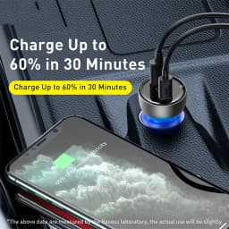 Baseus 65W Car Charger Quick Charge 4.0 3.0 USB Car Charger QC4.0 QC3.0 Type C PD Fast Charging For iPhone MacBook Laptop Xiaomi