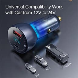 Baseus 65W Car Charger Quick Charge 4.0 3.0 USB Car Charger QC4.0 QC3.0 Type C PD Fast Charging For iPhone MacBook Laptop Xiaomi