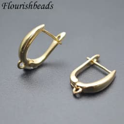 Nickle Free Anti-rust Real Gold Plating Metal Earring Hooks Women Jewelry Making Components 30pieces