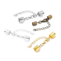 10set/lot Copper Leather Cord End Caps End Clasps Fit 3 4 5 6 8mm Bracelet Lobster Clasps Connectors Diy Jewelry Findings