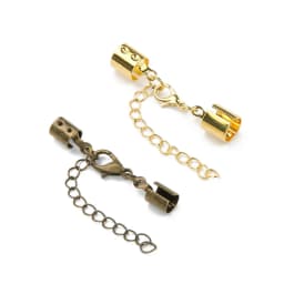 10set/lot Copper Leather Cord End Caps End Clasps Fit 3 4 5 6 8mm Bracelet Lobster Clasps Connectors Diy Jewelry Findings