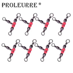10Pcs/lot Solid Ring Fishing Tackle Accessory equipment Fishing Rolling Triple Swivels Bearing Connector Fish Hooks