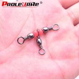 10Pcs/lot Solid Ring Fishing Tackle Accessory equipment Fishing Rolling Triple Swivels Bearing Connector Fish Hooks