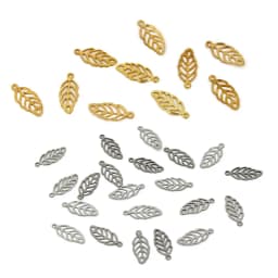 50pcs Stainless Steel Hollow Out Leaf Charms Tree Leaves Pendants For Bracelet Earring Findings DIY Jewelry Accessories Parts