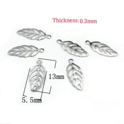 50pcs Stainless Steel Hollow Out Leaf Charms Tree Leaves Pendants For Bracelet Earring Findings DIY Jewelry Accessories Parts