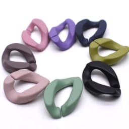 Acrylic Hand Paint Multi Color Twisted Assembled Parts Beads For Women Frosted Resin Pendant Necklace Jewelry Accessorie Finding