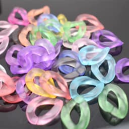 Acrylic Hand Paint Multi Color Twisted Assembled Parts Beads For Women Frosted Resin Pendant Necklace Jewelry Accessorie Finding