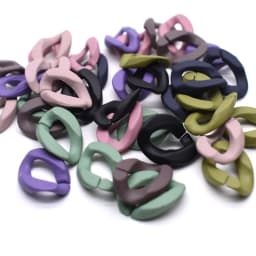 Acrylic Hand Paint Multi Color Twisted Assembled Parts Beads For Women Frosted Resin Pendant Necklace Jewelry Accessorie Finding