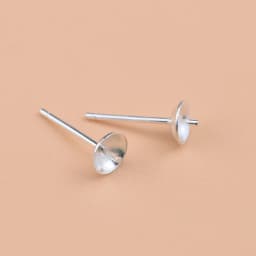 5 pairs of 925 sterling silver semi-finished tray earrings DIY making materials for jewelry accessories for women