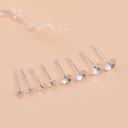 5 pairs of 925 sterling silver semi-finished tray earrings DIY making materials for jewelry accessories for women