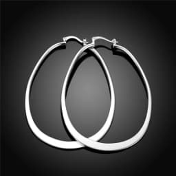 DOTEFFIL 925 Sterling Silver Smooth Big Circle Hoop Earring Women Party Gift Fashion Charm Wedding Jewelry