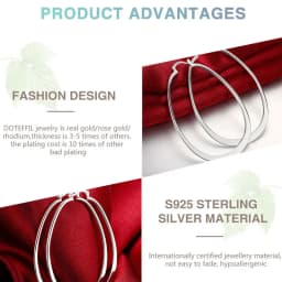 DOTEFFIL 925 Sterling Silver Smooth Big Circle Hoop Earring Women Party Gift Fashion Charm Wedding Jewelry
