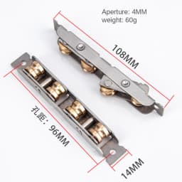 Stainless steel window pulley slot wheels silent Copper u groove track door roller casters sliding glass window Hardware fitting