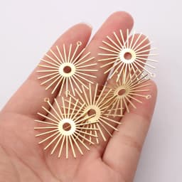 10pcs Raw Brass Sun Flower Charms Pendant For DIY Earrings Necklace Jewelrry Findings Making