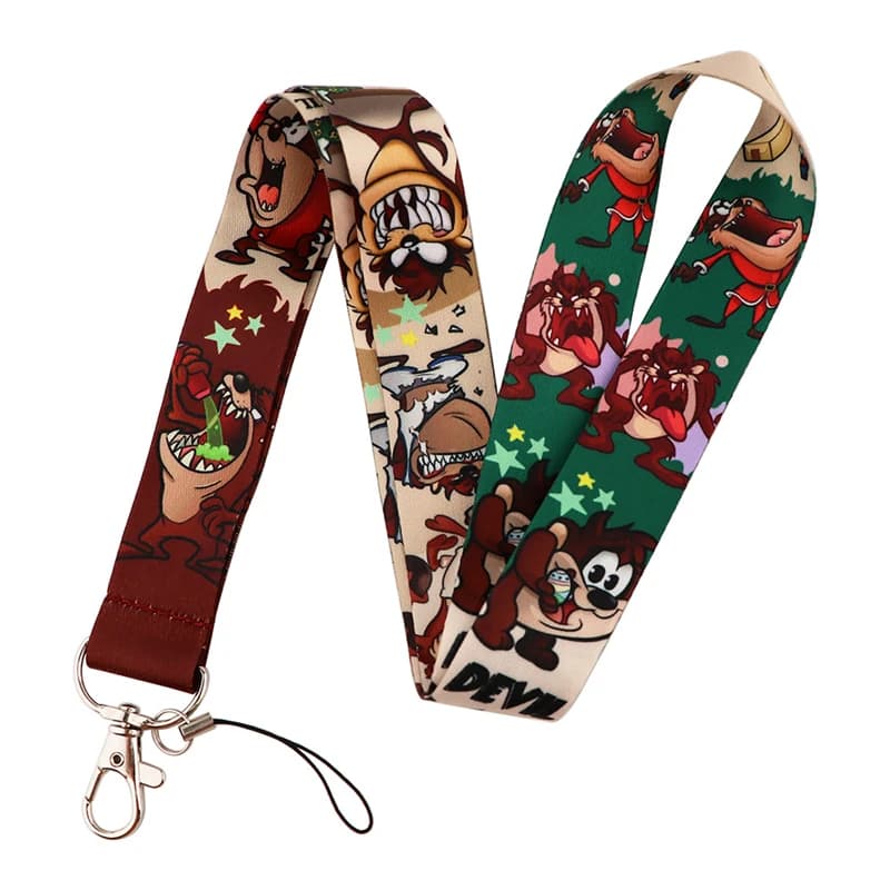 Tasmanian Devil Keychain Lanyards Id Badge Holder ID Card Pass Gym Mobile Phone Badge Holder Key Strap Webbings Ribbons Gifts