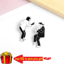 Pulp Fiction Enamel Pins Disco Impromptu Swing Dance Brooches Badges Fashion Movie Pin Gifts for Friends