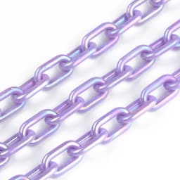 50CMX5PCS AB Colors Acrylic Link Chain Lobster Clasp Keychains For Necklace Bracelet Making Colorful Chain Plastic Chain Links
