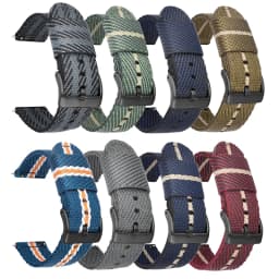 Woven Nylon Strap 18mm 20mm 22mm 24mm Stainless Steel Buckle Quick Release Men Replacement Bracelet Wrist Band Watch Accessories