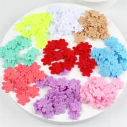 100pcs Five-petal Wedding Flower Embossing DIY Sewing Craft Children's Hair Accessories Jewelry Cloth Stickers Festival Decor