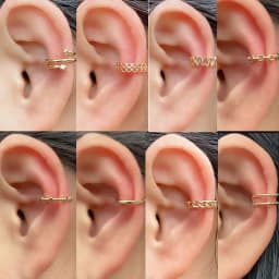 Fashion Ear Cuff Clip Earring Without Piercing Gold Silver Color Star Heart Chain Geometry Cartilage Earcuff Women Party Jewelry