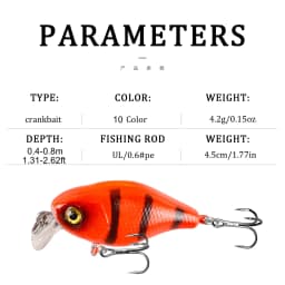 1 PCS Minnow Fishing Lure About 45mm 4.2g Crankbait Hard Bait Topwater Artificial Wobbler Bass Japan Fly Fishing Accessories