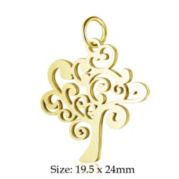 10pcs/Lot Stainless Steel Gold Color Tree of Life DIY Charms Wholesale Heart Connectors Pendant Necklace Making