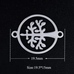 10pcs/Lot Stainless Steel Gold Color Tree of Life DIY Charms Wholesale Heart Connectors Pendant Necklace Making