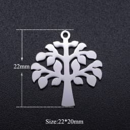 10pcs/Lot Stainless Steel Gold Color Tree of Life DIY Charms Wholesale Heart Connectors Pendant Necklace Making