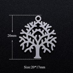 10pcs/Lot Stainless Steel Gold Color Tree of Life DIY Charms Wholesale Heart Connectors Pendant Necklace Making