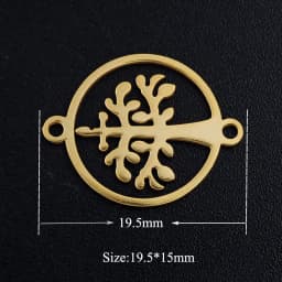 10pcs/Lot Stainless Steel Gold Color Tree of Life DIY Charms Wholesale Heart Connectors Pendant Necklace Making