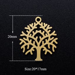 10pcs/Lot Stainless Steel Gold Color Tree of Life DIY Charms Wholesale Heart Connectors Pendant Necklace Making