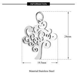 10pcs/Lot Stainless Steel Gold Color Tree of Life DIY Charms Wholesale Heart Connectors Pendant Necklace Making