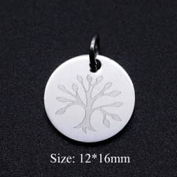 10pcs/Lot Stainless Steel Gold Color Tree of Life DIY Charms Wholesale Heart Connectors Pendant Necklace Making