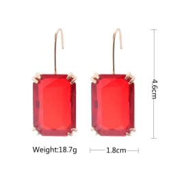 7 Colors Big Famale Earings 2023 Colorful Geometric Crystal Zircon Dangel Earring For Women Gilrs Weeding Accessories Jewelry