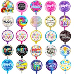 7pcs 18inch Happy Birthday Foil Balloons Boy Girl Party Helium Round Ballon Baby Shower Birthday Party Decoration Kids Globos
