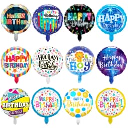 7pcs 18inch Happy Birthday Foil Balloons Boy Girl Party Helium Round Ballon Baby Shower Birthday Party Decoration Kids Globos