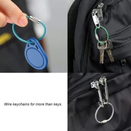 10pcs Colorful Stainless Steel Wire Keychain Cable Key Ring Loop Connector for Hanging Luggage Tags ID Tags Outdoor Hiking