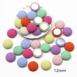 50pcs 12mm/15mm Mix Colors Fabric Covered Round Buttons Home Garden Flatback Cabochon Crafts Scrapbooking DIY