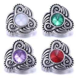 Color Crystal 18MM Snap Button Jewelry Women Fashion DIY Snap Button Bangle Necklace 5Pcs Mixed Accessories Gift Wholesale