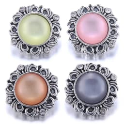 Color Crystal 18MM Snap Button Jewelry Women Fashion DIY Snap Button Bangle Necklace 5Pcs Mixed Accessories Gift Wholesale
