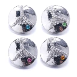 Color Crystal 18MM Snap Button Jewelry Women Fashion DIY Snap Button Bangle Necklace 5Pcs Mixed Accessories Gift Wholesale