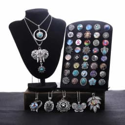 Color Crystal 18MM Snap Button Jewelry Women Fashion DIY Snap Button Bangle Necklace 5Pcs Mixed Accessories Gift Wholesale