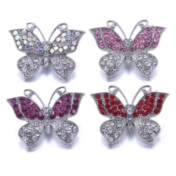 Color Crystal 18MM Snap Button Jewelry Women Fashion DIY Snap Button Bangle Necklace 5Pcs Mixed Accessories Gift Wholesale
