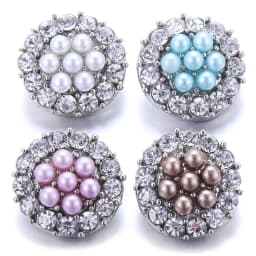 Color Crystal 18MM Snap Button Jewelry Women Fashion DIY Snap Button Bangle Necklace 5Pcs Mixed Accessories Gift Wholesale