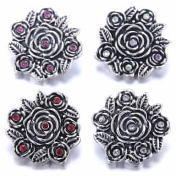 Color Crystal 18MM Snap Button Jewelry Women Fashion DIY Snap Button Bangle Necklace 5Pcs Mixed Accessories Gift Wholesale