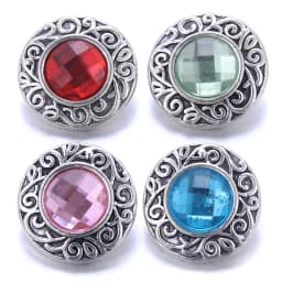 Color Crystal 18MM Snap Button Jewelry Women Fashion DIY Snap Button Bangle Necklace 5Pcs Mixed Accessories Gift Wholesale